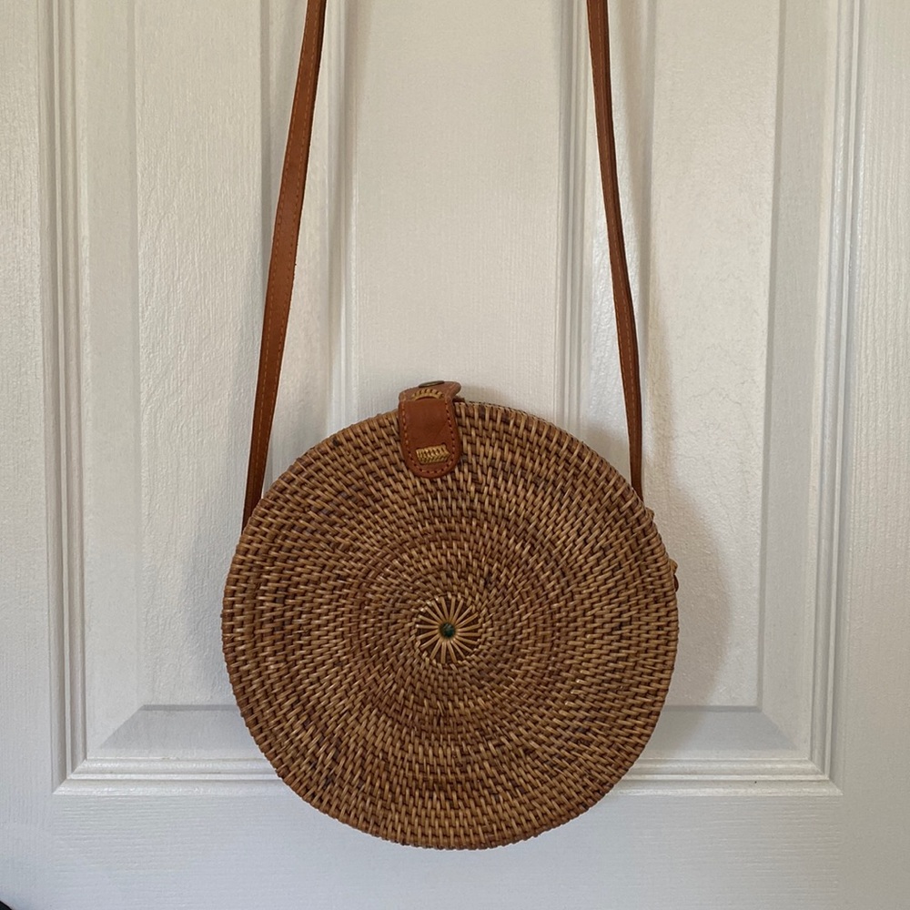 Amerii Round Rattan Shoulder Bag